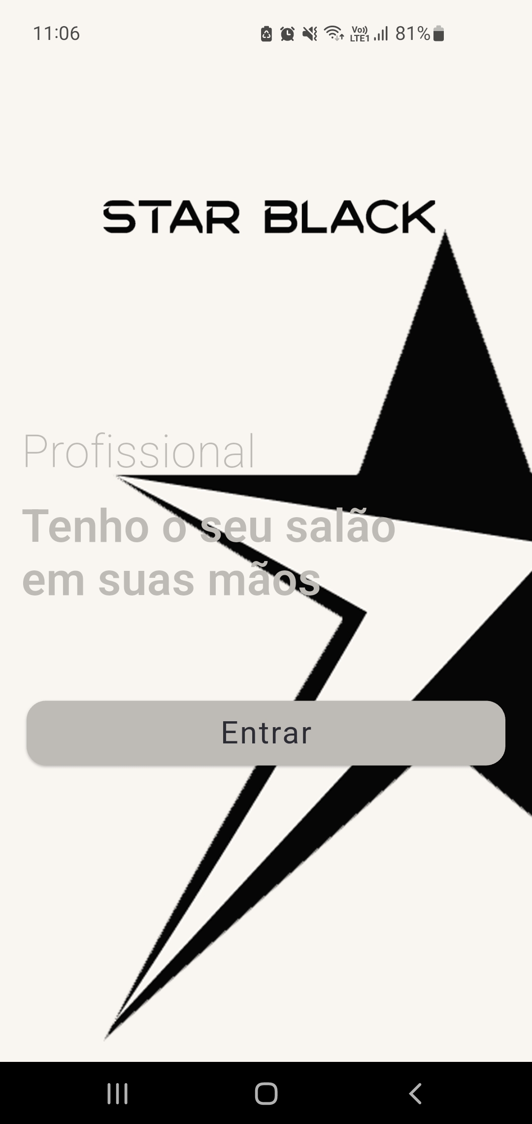 Tela do aplicativo StarBlack